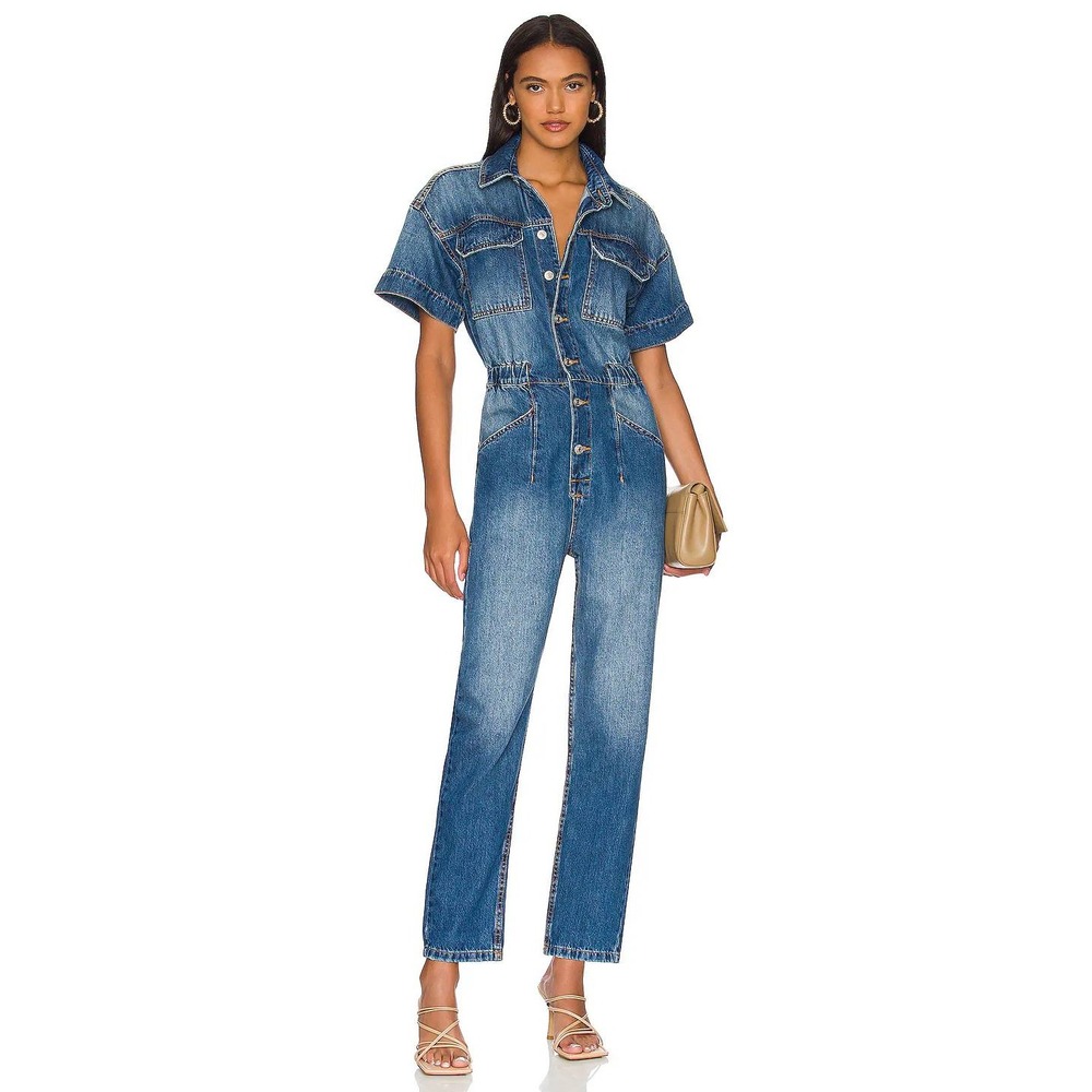 Free People We The Free Denim Marci Jumpsuit Size S OB1154494 - Picture 1 of 8